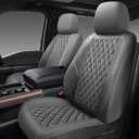 Premium Leather Car Seat Covers Front Pair,Universal Fit for Cars,Trucks&SUVs,Waterproof Car Seat Cushion,Full Coverage Car Seat Protector with 2 Seats,Grey (Driver and Passanger(2 seats))