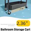 3 Tier Slim Metal Rolling Storage Cart for Laundry Room & Kitchen Organizer, 7.1'' Thin Standing Shelf for Narrow Spaces, Utility Cart with Wheels & Lockable Casters for Bathroom, Black