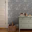 2 x Modern Black and White Rose Floral Mosaic Flower Geometric Peel and Stick Wallpaper Easy Peel Off Contact Paper Stick on Adhesive Wall Paper for Bathroom Waterproof Renter Friendly