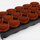 Baderke 6 Sets 4 Inch Plant Nursery Pots, 15 Cell Plastic Pots for Flower Seedling, Flower Plant Container Seed Starting Germination Flowerpot Trays(Brick Red)