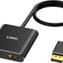 Displayport to Dual DisplayPort Splitter Adapter,4K60Hz MST Displayport hub 1 in 2 Out Display Port for Dual Monitors,DP1.4 Display Port Splitter for Desktop, Laptop,Extend Display