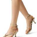DREAM PAIRS Women's kitten Low Strappy Lace Up Heels Open Square Toe Thong Ankle Strap Heels Sexy Fashion Comfort Dress Shoes Party Sylvestra Pumps Heeled Sandals