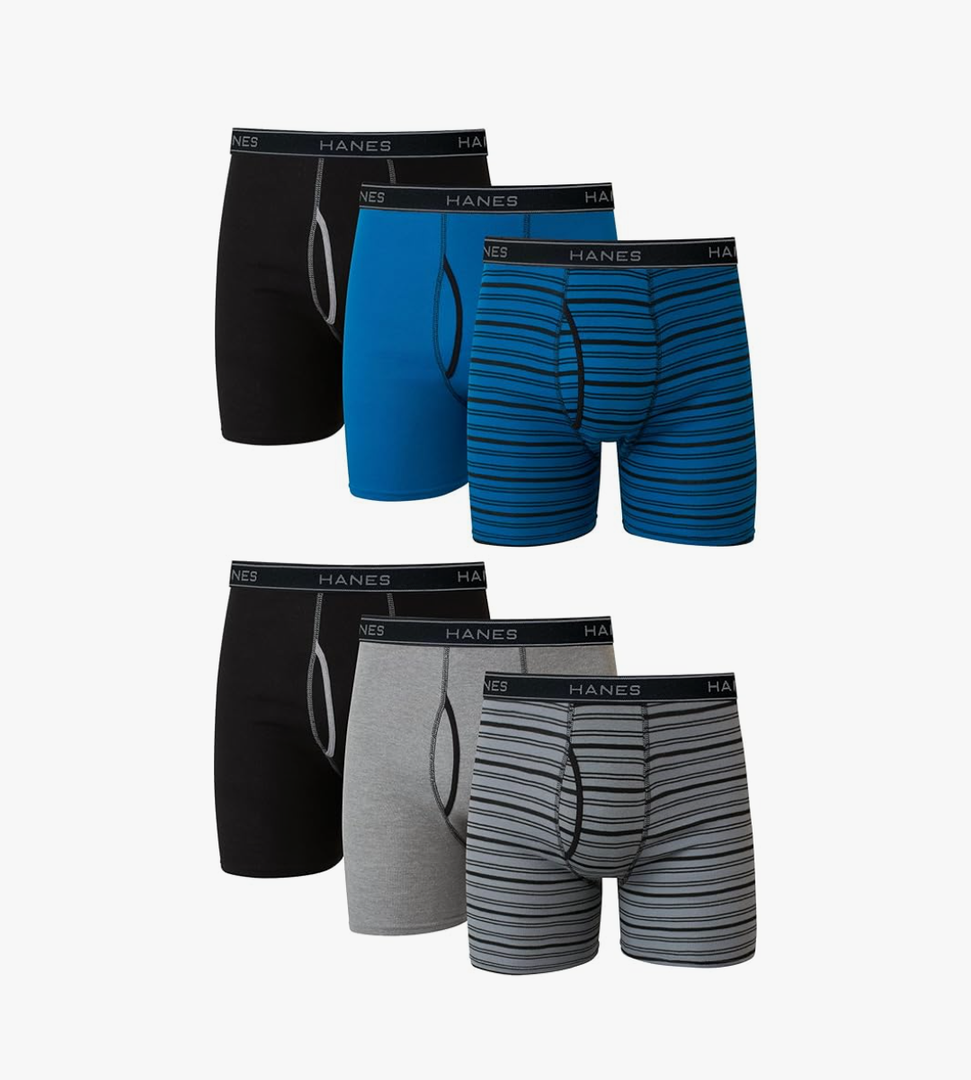 Hanes Men's Boxer Briefs, Cool Dri Moisture-Wicking Underwear, Cotton No-Ride-up for Men, Multi-Packs, Size M