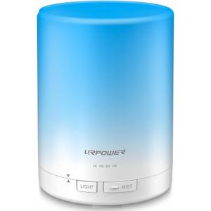 URPOWER 300ml Aromatherapy Essential Oil Diffuser Ultrasonic Air Humidifier AUTO Shut Off Scent Diffuser Night Light 7 Color Changing LED Lights and 4 Timer Settings for Bedroom Office Home