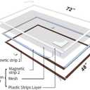 NeatiEase Magnetic Window Screen Size Up to 72 Inchx 48 Inch Max - DIY Screen Window with Full Frame Magnetic Strip Easy Installation (White)
