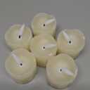 Homemory Flameless Votive Candles with Timer, 2" x 2" Real Wax, 400+Hour Realistic Black Wick Battery Operated Candles, Set of 6 for Wedding, Party and Holiday Decoration (Battery Included)