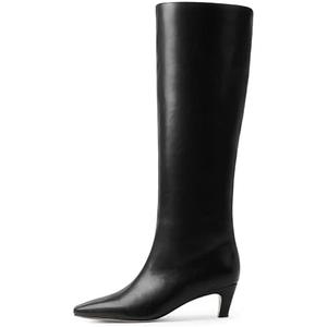 Modatope Knee High Boots Women Square Toe Kitten Heel Tall Boots Women's Fashion Long Boots, 8.5