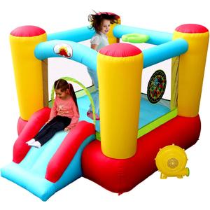 Inflatable Bounce House Slide, Kids Jumping Castle with Blower, 100x77x63 Inch Bouncy Castle