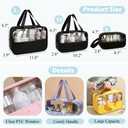 Travel Toiletry Bag, Clear Makeup Bags with Handles, Floral Pattern Shower Bag, 3 Pcs Waterproof Toiletry Bag Set for Camp, Travel, Gym (Yellow, Floral)