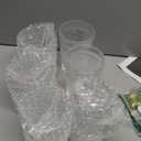 Kate Aspen Vintage Textured Clear Striped Drinking Glasses Set of 6, (13 oz) Ribbed Glassware Set with Flower Design | Cocktail Set, Glass Cups, Iced Coffee Cup