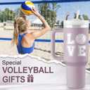 ROSTANTEN Volleyball Gifts for Teen Girls & Team - Volleyball Stuff - 40 oz Engraved Tumbler with Handle & Straw - Gifts for Volleyball Players, Volleyball Coach - Volleyball Tumbler