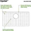 27.4 in. x 14.4 in. Rear Drain Kitchen Sink Bottom Grid with Supersoft Silicone Feet in 304 Grade Stainless Steel