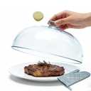 Glass Microwave Splatter Cover for Food, 10 Inch, One-Piece Integrated Handle Dome Design, Heavy-Duty Food Guard with Heat-Resistant Silicone Anti-Scald Cap, BPA-Free, Dishwasher Safe