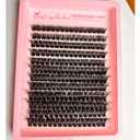 2 x False Eyelashes100 D,Lash Clusters 10-18mm C/D Curl, 168-300PCS Faux Mink DIY Eyelash Extensions, Soft Thin Band Wispy Individual Lashes for Beginners 1#