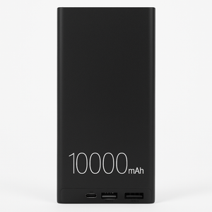 Portable Power Bank 10000 mAh – Slim High-Capacity External Battery Charger – Dual USB Output, Type-C Input – Fast Charging – Black