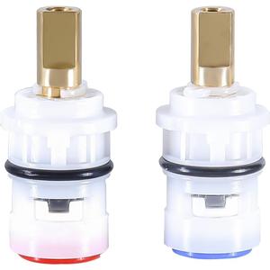Compatible with Ceramic Stem Disc Faucet Cartridge Replacement for Bathroom Tap, 2103201 (1 Pair Hot & Cold)