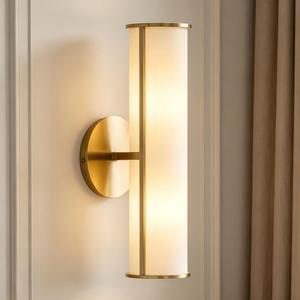 Contemporary Soft Light Linen Wall Sconce - Modern Horizontal/Vertical Vanity Light for Bedroom, Living Room, Bathroom - Hardwired (16.5" H)