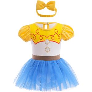 Princess Costumes Bodysuit Outfit for Baby Infant Romper Jumpsuit with Headband, Size: 9-12 Months
