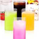 CZFWin Square Drinking Glasses Set of 6 Water Glasses for Cocktail, Iced Coffee, Beer,  Whiskey, Water, 13 oz Clear Glass Cups Mixed Drink Tumbler for Coffee - Bar Accessories