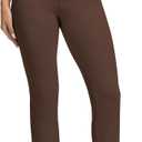VIMPEP Womens Stretchy Yoga Dress Pants High Rise Straight Leg with Pockets Casual Petite/Regular 1202 (Medium, Dark Brown)