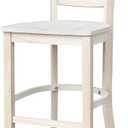 IC INTERNATIONAL CONCEPTS Charlotte Bar Stool, 30-Inch, Ready to Finish
