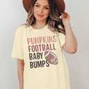 Maternity Pumpkins Football Shirt Women: Thanksgiving Pregnancy Tops Oversized Pumpkins T-Shirt Fall Football Tees (XL)