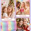 Christmas Gifts for Grandkids, Birthday Gifts for 4 5 6 7 8 9 10 11 12 Year Old Girl, Initial Makeup Toiletry Bag, Stocking Stuffers for Kids, Kindergarten Graduation Gifts, Cute Trendy Stuff (Small)