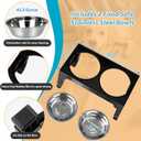 Niubya Elevated Dog Bowls with 2 Stainless Steel Dog Food Bowls, Raised Dog Bowl Adjusts to 5 Heights (3.15", 8.66", 9.84",11.02", 12.2") for Small Medium and Large Dogs