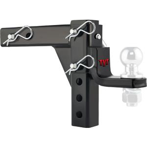 TYT Adjustable Trailer Hitch Ball Mount, 6-Position Tow Hitch, Fits 2-Inch Receiver, with 1" Hitch Ball Hole, 9-1/2" Drop & 8-1/4" Rise Drop Hitch, 7500 lbs