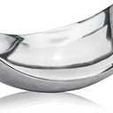 Modern Day Accents Silver SM Cucha Small Scoop, Shiny Bowl, Aluminum, Modern, Tabletop, Accent Piece, Home or Office, Decor, 13" L x 7.5" W x 4.5" H