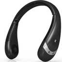 OLV Neck Fan 5000mAh Rechargeable Battery Portable Fan 360° Bladeless Cooling 3 Speeds Powerful Airflow Personal Foldable Neck Fan Gifts for Men Women Home Office, Travel, Sports, Golf, Camping Black