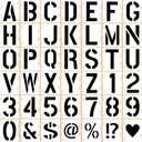 5 Inch 42 Pcs Reusable Letter Number Symbol Stencils, Plastic Painting Templates for Wood Wall Fabric Rock Chalkboard Signage School Door Porch DIY Art Craft Decoration Projects