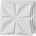 Art3d 19.7" x 19.7" (Pack Of 12) 3D Wall Panels Lucky Leaves PVC Wall Panel for Inter Decoration, Living Room, TV Background, Office, White
