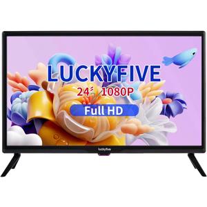 luckyfive 24-Inch Full HD (1080p) Smart TV with Wi-Fi & Bluetooth Connectivity, Android TV, Google Play Store, LED Flat Screen TV with Netflix, Disney+, YouTube, Support Local Channels & Digital TV