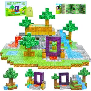 Kid Odyssey Magnetic Blocks - Mine Magnet Portal World Set, Building Toys for Boys & Girls, Montessori Toys Gifts for 3+ Kids