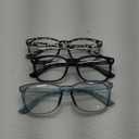Gaoye Stylish Blue Light Glasses for Woman - Computer Glasses 99% Blue Light Blocking - Lightweight TR90 Frames - 3 pack (B6-matte Black+leopard+blue)