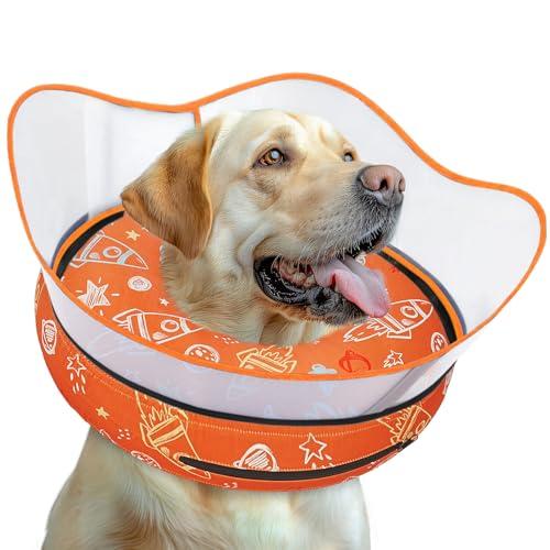 Toptakeit Elevated Inflatable Dog Cone Collar to Stop Licking, Dog Donut Collar After Surgery, Soft Dog Cone Alternative for Dogs XL