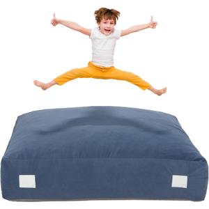 Upgraded Crash Pad for Kids Sensory with Handle,Soft Foam Blocks - Crash Pads for Autistic Children Indoor Jump Climb, Kids Autism Sensory Crash Mat with Anti-Slip Washable Cover (3FT x 4FT)