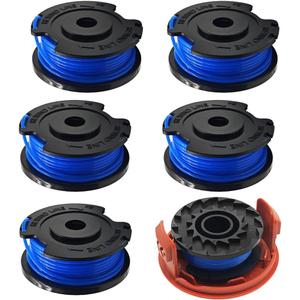 MADAT 88524 Trimmer Line 0.065" 16Ft with Cover Cap, Fit for Toro 51484 51486 51487 88506 String Trimmer Auto Feed Spool Kit, Includes 6 Spool and 1 Cap