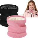 Winter Neck Warmer Gaiter: Windproof Thick Fleece Lined Warm Neck Scarf for Skiing Cycling Snowboarding for Men Women (Pink)