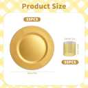 110 Pcs Charger Plates 13'' Round Dinner Plate Chargers Set Include 55 Napkin Rings 55 Plastic Beaded Plate Chargers for Wedding Party Table Setting(Gold)