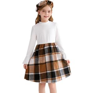 YOUNGER TREE Girls Dresses Fall Long Sleeve Knit Jamaica, Size: 11-12T