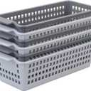 Kiddream 6 Pack Small Storage Baskets, Slim Plastic Baskets Bins, 11.57" x 5" x 3.42"