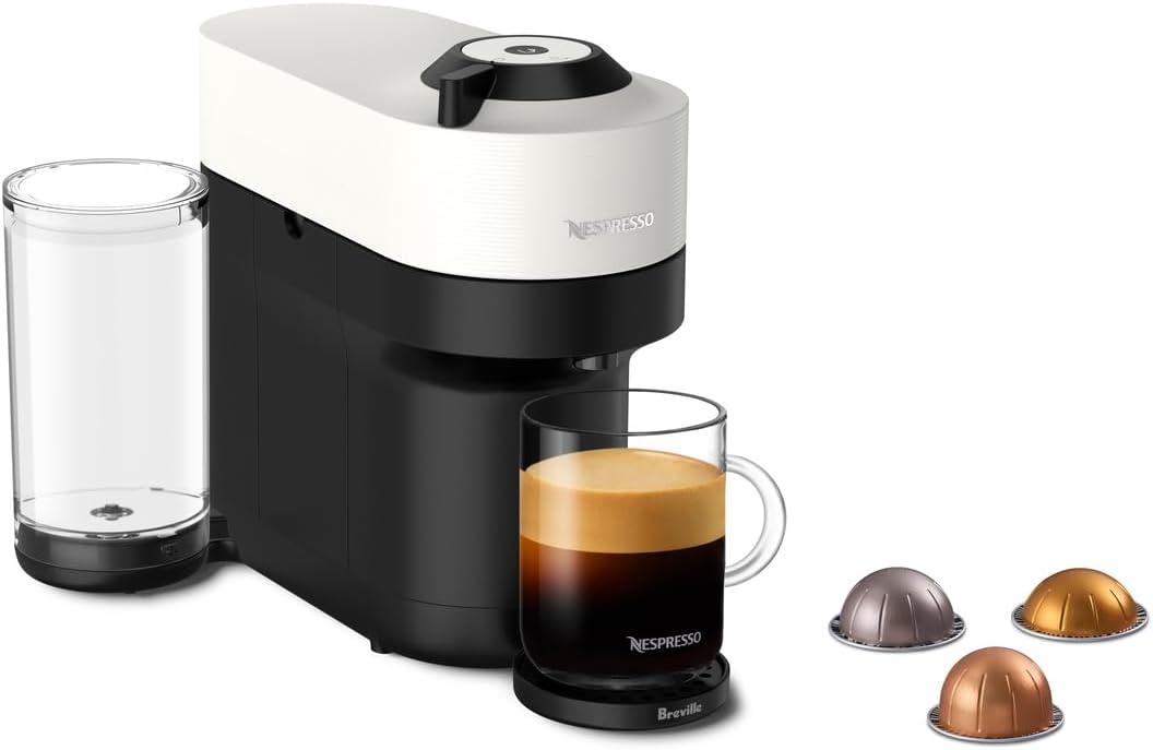 Nespresso Vertuo Pop+ Coffee and Espresso Maker by Breville with Milk Frother, Coconut White
