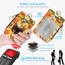 Cute cat Hidden Among The Flowers 2-in-1 ID Badge Holder & Lanyard Wallet for Teachers,Nurse,Professionals-Cute Zippered Coin Pouch,Removable Wristlet & Neck Lanyard,5 Card Slots Stylish Work