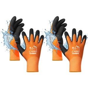 Waterproof Winter Work Gloves for Men and Women, Touchscreen, Freezer Gloves, Thermal Insulated, for Cold Weather (Medium, Orange)