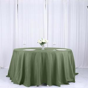Efavormart Round Tablecloth, 132 Inch Stain & Wrinkle Resistant Washable Table Cloth, Decorative Polyester Fabric Table Cover for Banquet, Wedding, Dining- Olive Green, Pack Of 2