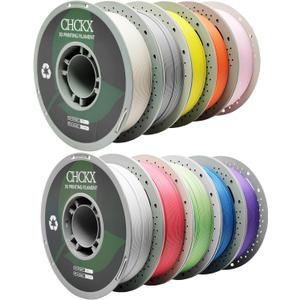 Matte PETG 3D Printer Filament, 10Rolls,Dimensional Accuracy +/- 0.03 mm, 1kg Spool(2.2lbs), 1.75 mm Fit for Most 3D Printers, White+Red+Green+Blue+Purple+Skin+Silver+Yellow+Orange+Pink