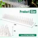 Touri Upgraded 24 Pack Bird Spikes, Covers 34 Feet(10.36m), Clear PVC Bird Deterrent Spikes Strips, Restrict Birds from Standing and Nesting, Keep Birds, Cats, Pigeons, and Other Animals Away