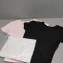 AUTOMET Womens 3 Piece Short Sleeve Shirts Basic Going Out Slim Fitted Crop Tops 2025 Summer Y2k Clothes, Size XS